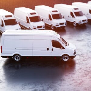 Fleet of white vans
