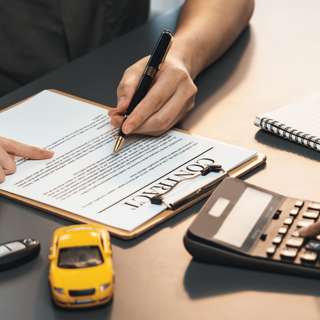 Person signing a contract