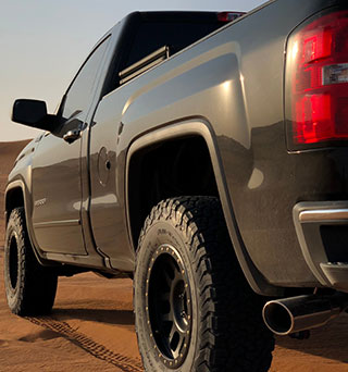 Light duty pickup truck in the desert
