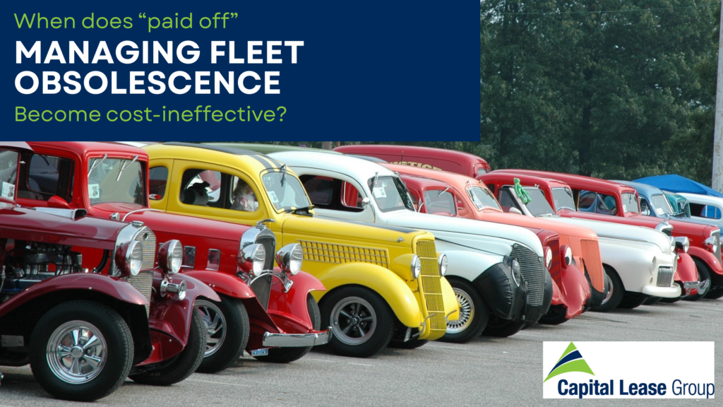 Image of vintage vehicles at a car meet up. Element 4: Managing Fleet Obsolescence. Aging vehicles may look like cost savings, but they often cost more in maintenance, downtime, and reputation. Learn how to manage obsolescence in your fleet planning strategy.